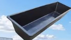 Black livestock feeding trough single