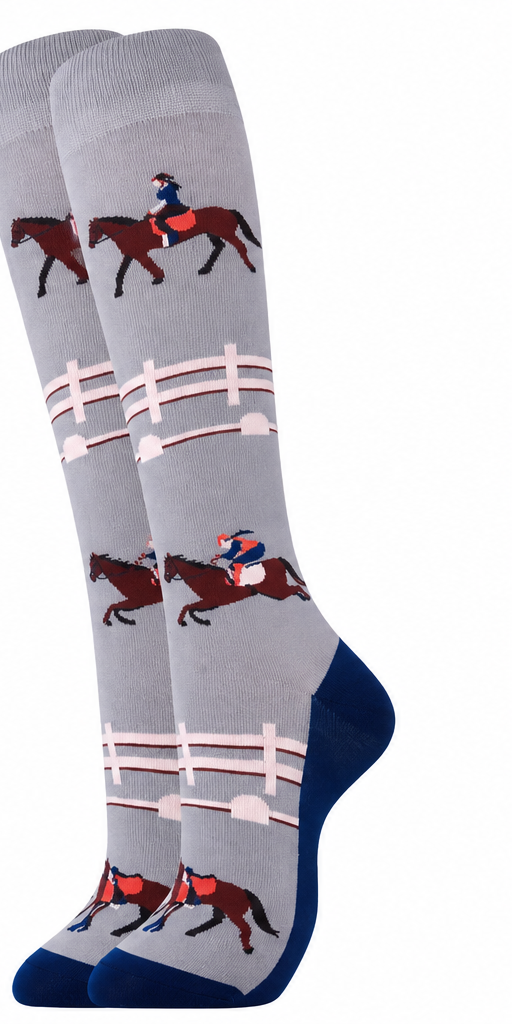 Equestrian knee-high socks – grey